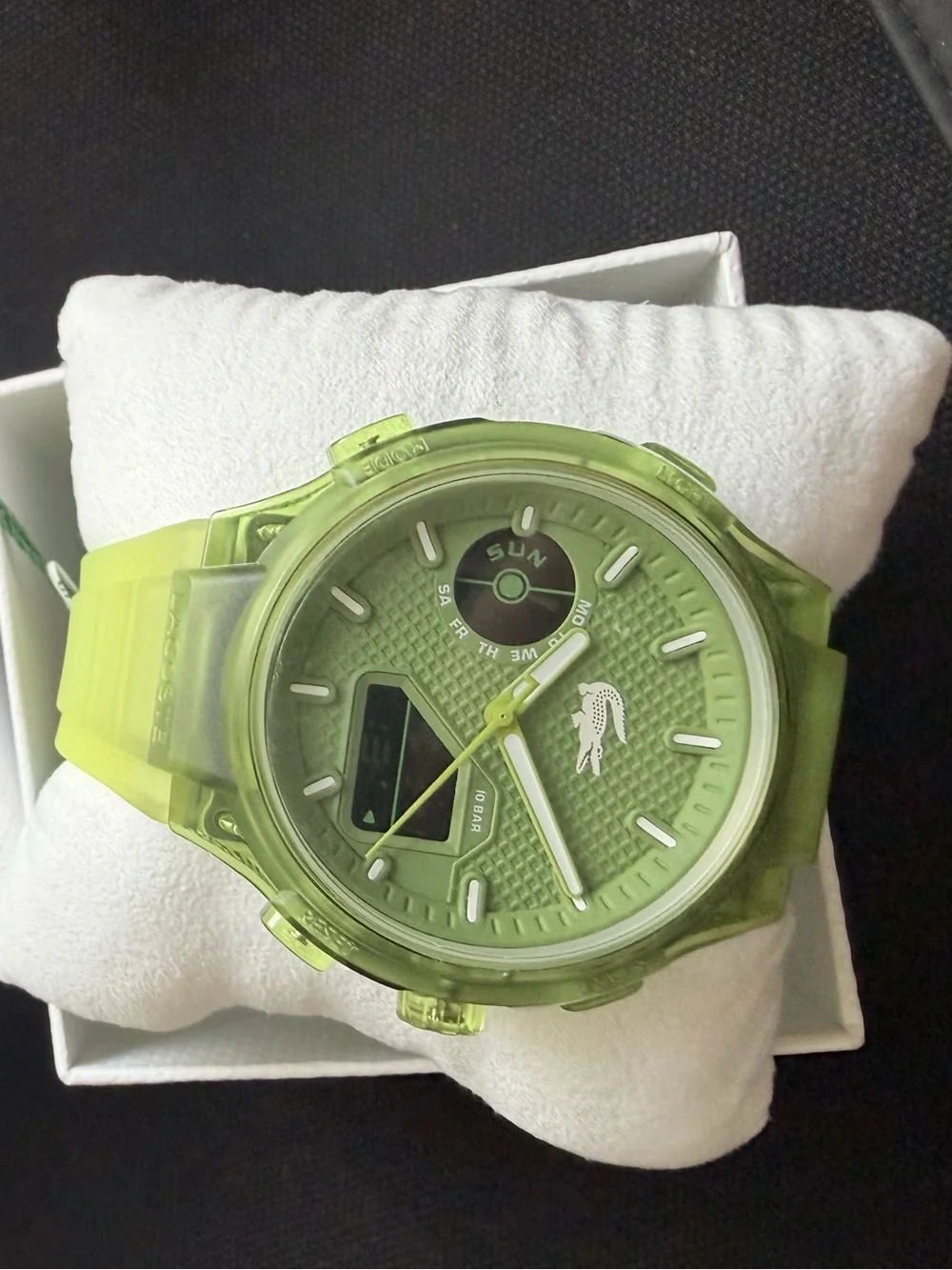 Brand new with tags Lacoste LC33 Unisex Analog & Digital Watch in Lime color